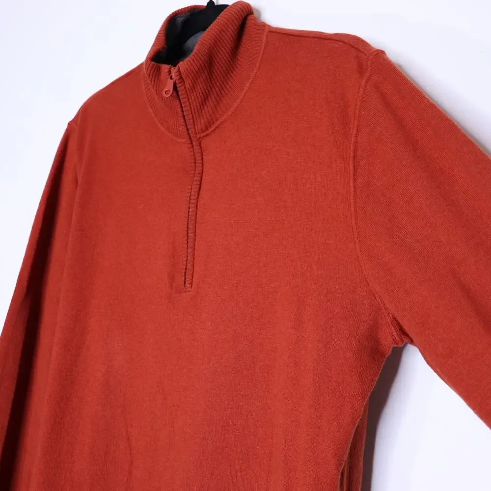 THE NORTH FACE All-Mountain 1/4 Zip Wool Sweater Pullover Red Orange Men's M